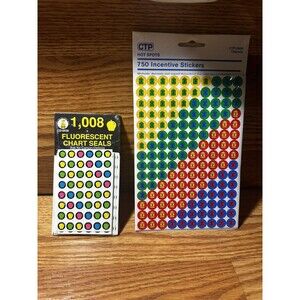 Teacher Sticker Reward Lot Of Over 1750 Incentive Stickers Apple & Crayon NOS